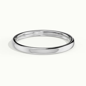 2mm Lightweight Comfort Fit Wedding Band in 18K White Gold