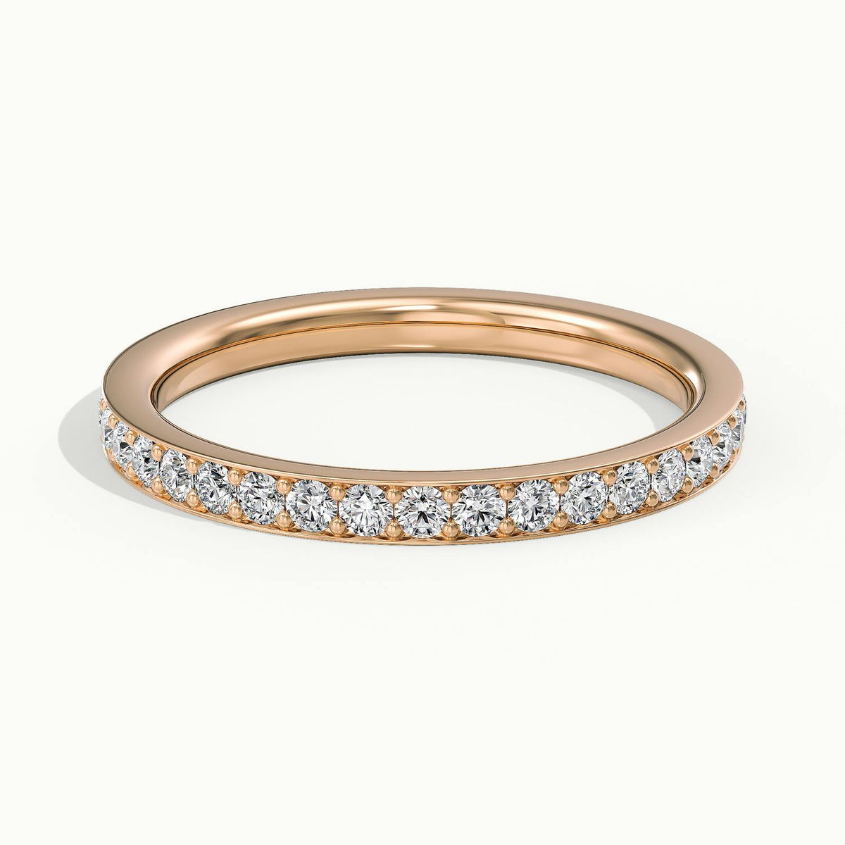 2mm Pavé Set Lab Grown Diamond Full Eternity Ring in 14K Rose Gold