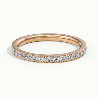 2mm Pavé Set Lab Grown Diamond Full Eternity Ring in 14K Rose Gold