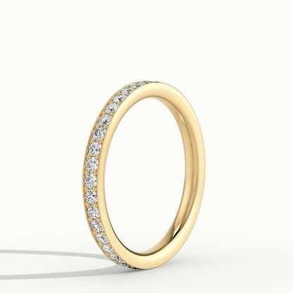 2mm Pavé Set Lab Grown Diamond Full Eternity Ring in 14K Yellow Gold
