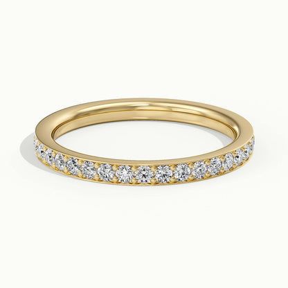 2mm Pavé Set Lab Grown Diamond Full Eternity Ring in 14K Yellow Gold