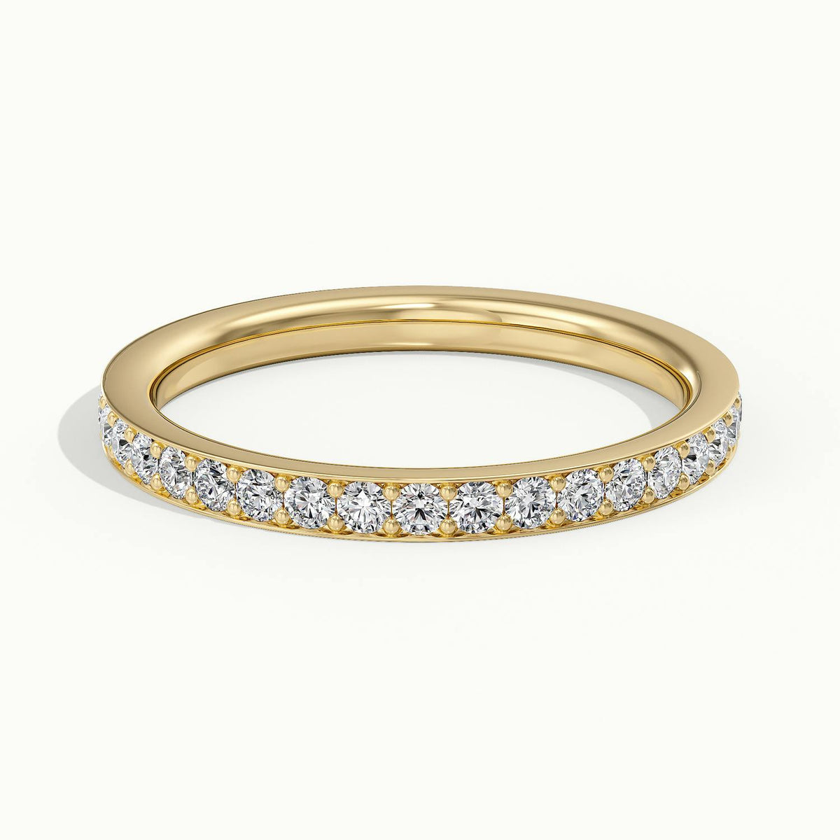 2mm Pavé Set Lab Grown Diamond Full Eternity Ring in 18K Yellow Gold