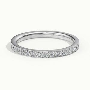 2mm Pavé Set Lab Grown Diamond Half Eternity Ring in 10K White Gold