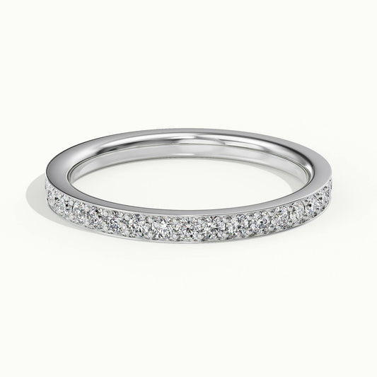 2mm Pavé Set Lab Grown Diamond Half Eternity Ring in 14K White Gold