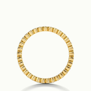 2mm Round Bezel Set Lab Grown Diamond Eternity Ring in 14K Yellow Gold