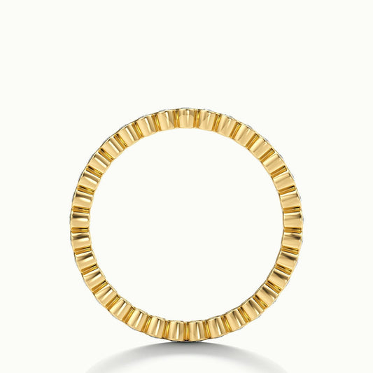 2mm Round Bezel Set Lab Grown Diamond Eternity Ring in 14K Yellow Gold