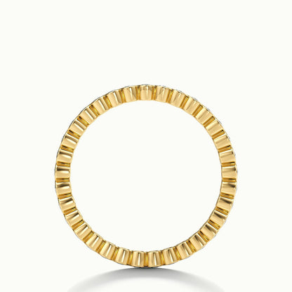 2mm Round Bezel Set Lab Grown Diamond Eternity Ring in 18K Yellow Gold