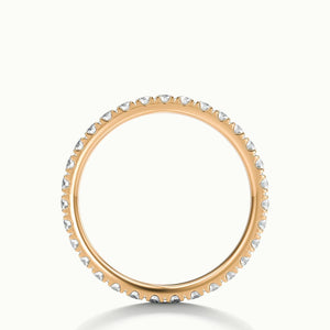 2mm Scalloped Pavé Lab Grown Diamond Full Eternity Ring in 14K Rose Gold