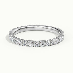 2mm Scalloped Pavé Lab Grown Diamond Full Eternity Ring in 14K White Gold