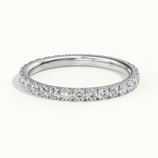 2mm Scalloped Pavé Lab Grown Diamond Full Eternity Ring in 14K White Gold