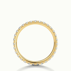 2mm Scalloped Pavé Lab Grown Diamond Full Eternity Ring in 18K Yellow Gold
