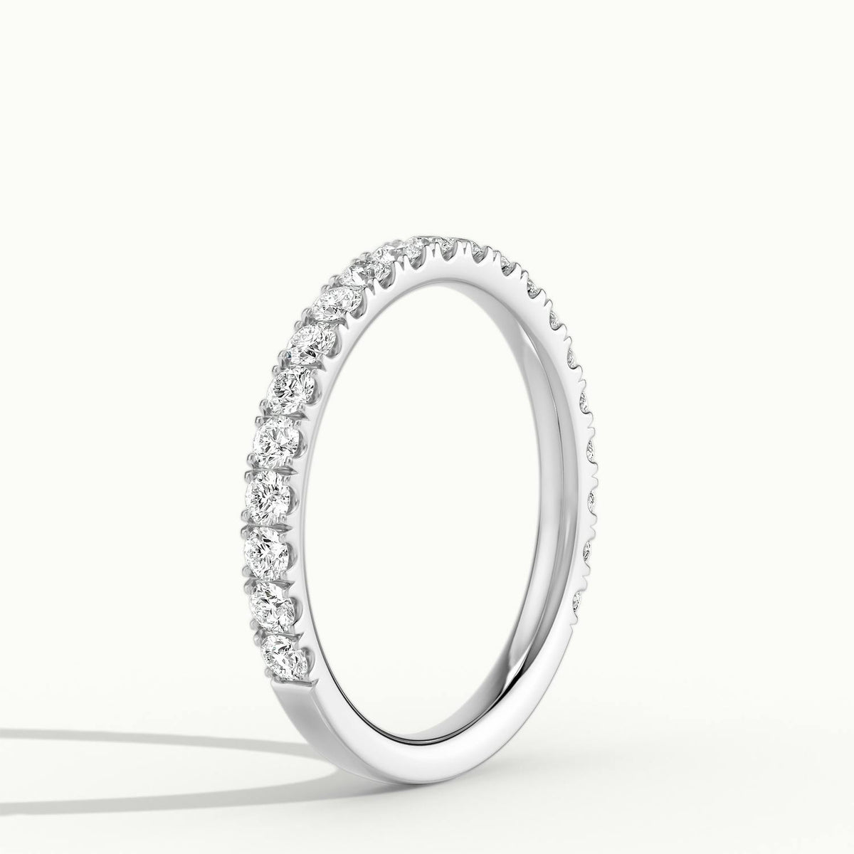 2mm Scalloped Pavé Lab Grown Diamond Half Eternity Ring in 10K White Gold