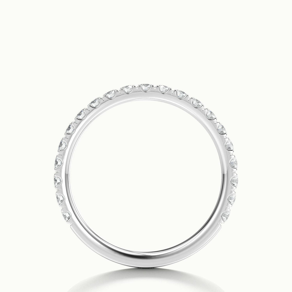 2mm Scalloped Pavé Lab Grown Diamond Half Eternity Ring in 10K White Gold