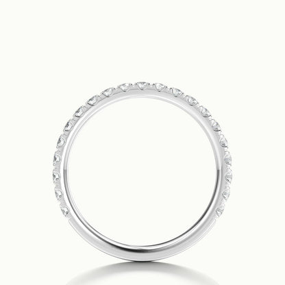 2mm Scalloped Pavé Lab Grown Diamond Half Eternity Ring in 10K White Gold