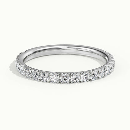2mm Scalloped Pavé Lab Grown Diamond Half Eternity Ring in 10K White Gold