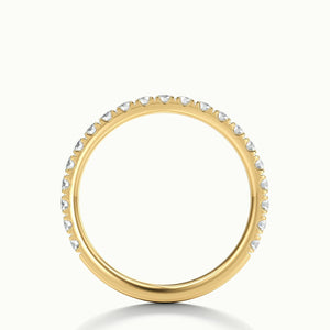 2mm Scalloped Pavé Lab Grown Diamond Half Eternity Ring in 10K Yellow Gold