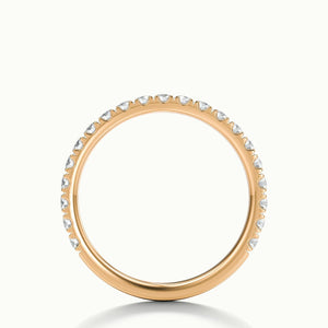 2mm Scalloped Pavé Lab Grown Diamond Half Eternity Ring in 18K Rose Gold
