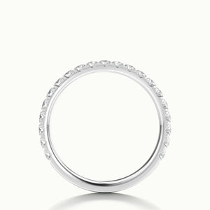 2mm Scalloped Pavé Lab Grown Diamond Half Eternity Ring in Platinum