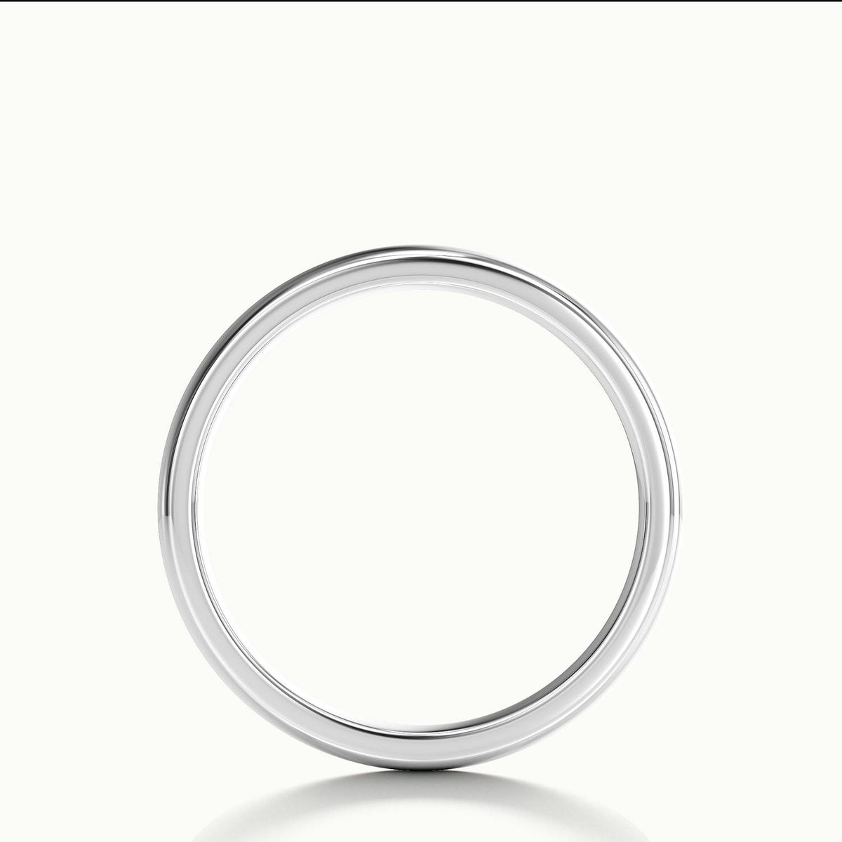 3.5mm Cushion Profile Wedding Band in 10K White Gold