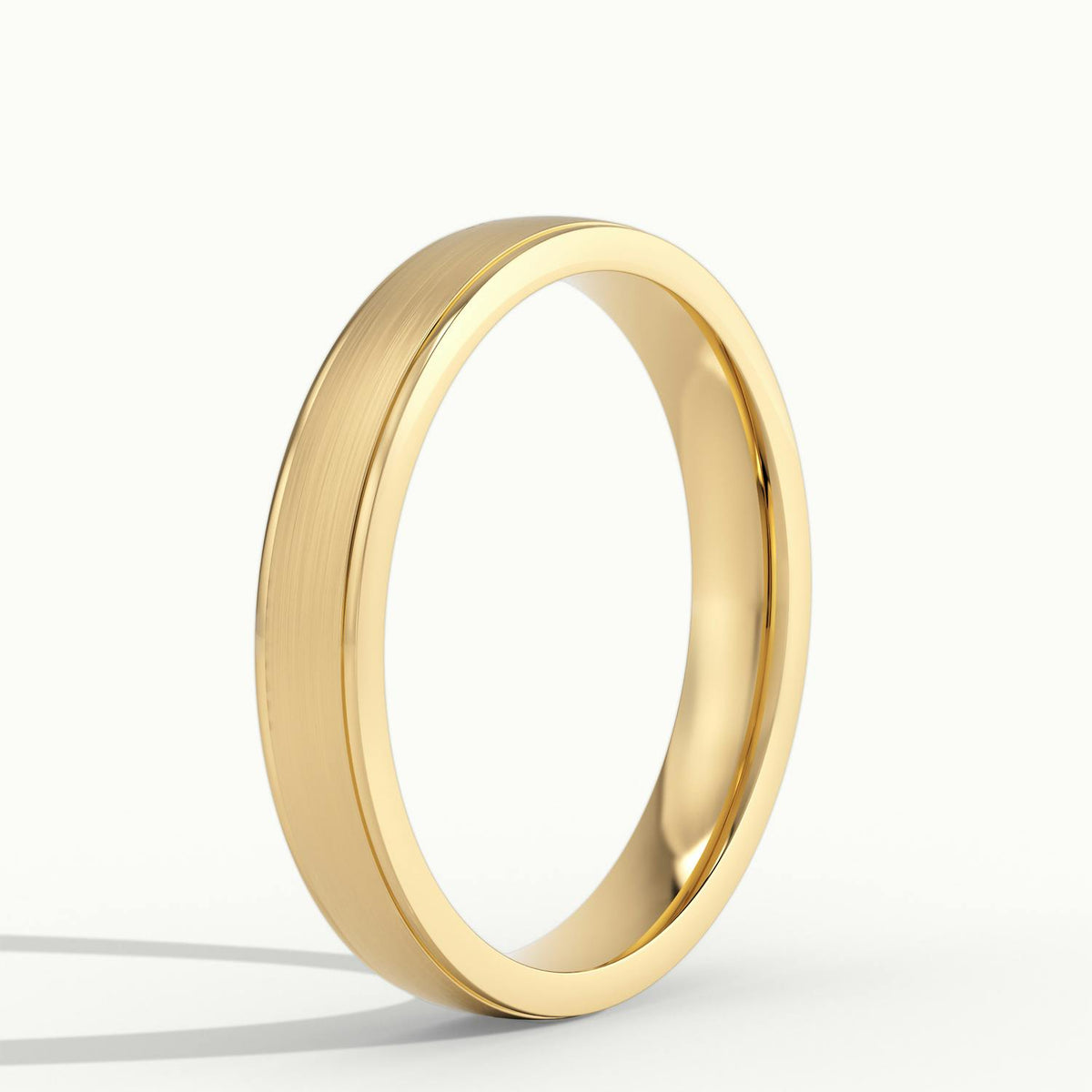 3.5mm Cut Down Edge Wedding Band in 14K Yellow Gold