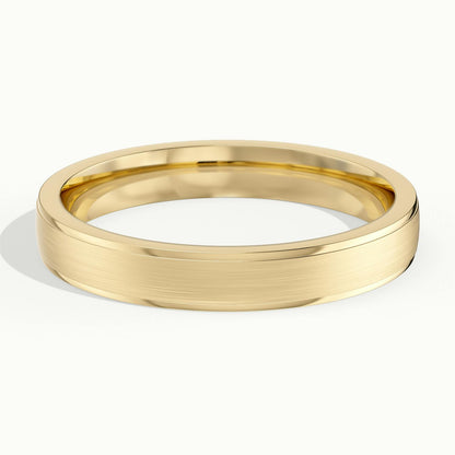 3.5mm Cut Down Edge Wedding Band in 14K Yellow Gold