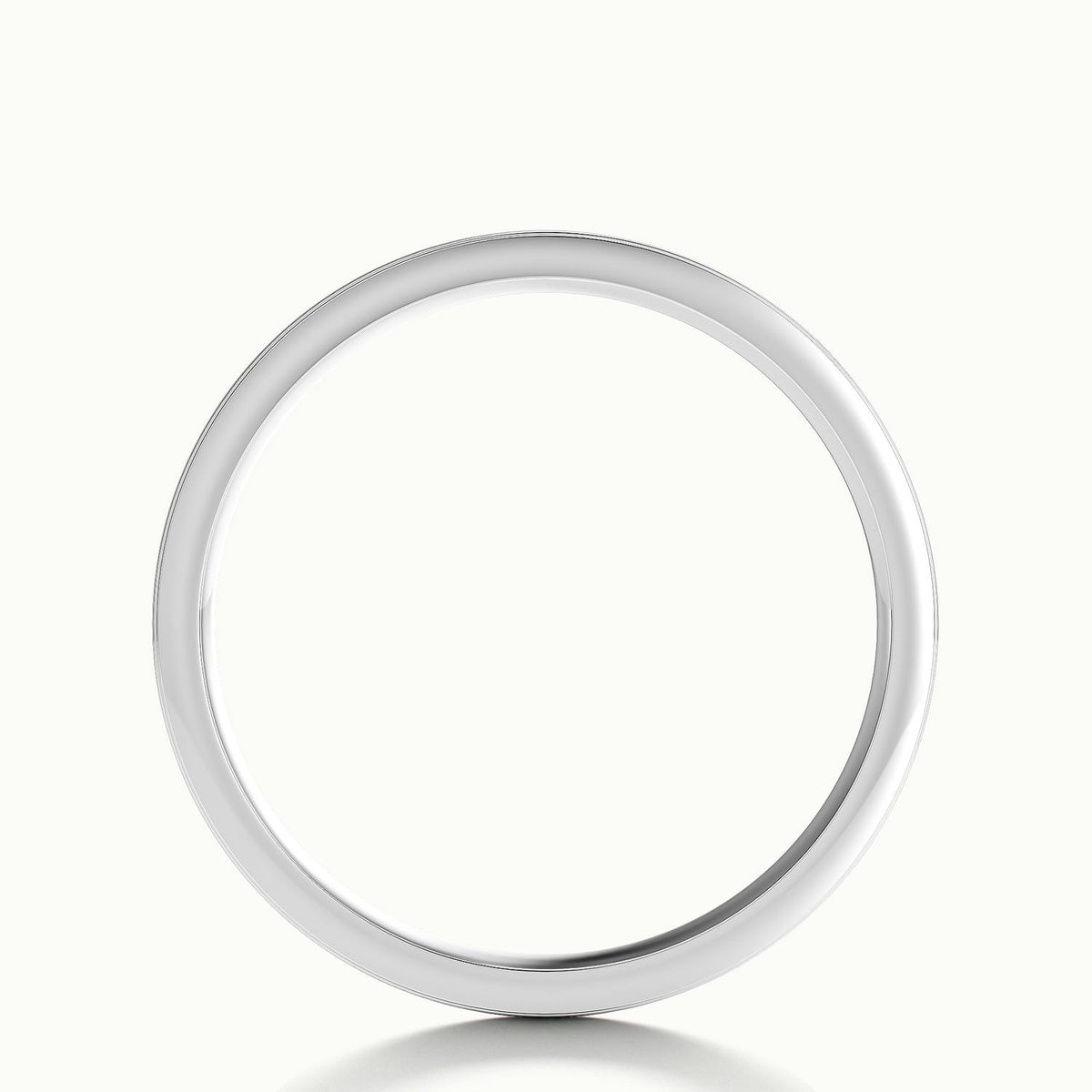 3.5mm Cut Down Edge Wedding Band in 18K White Gold