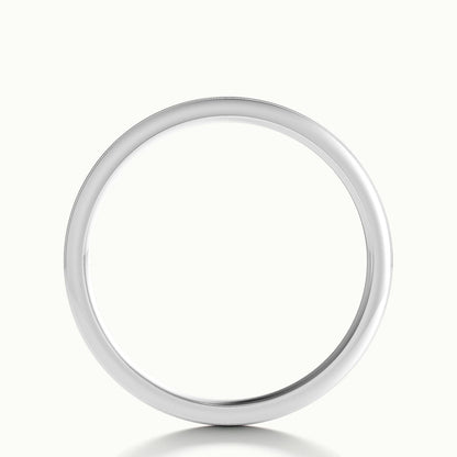 3.5mm Cut Down Edge Wedding Band in 18K White Gold