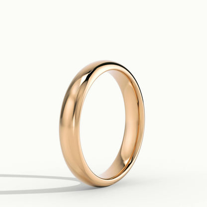 3.5mm Domed Comfort Fit Wedding Band in 10K Rose Gold