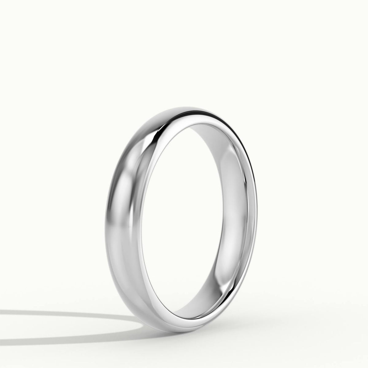 3.5mm Domed Comfort Fit Wedding Band in 10K White Gold