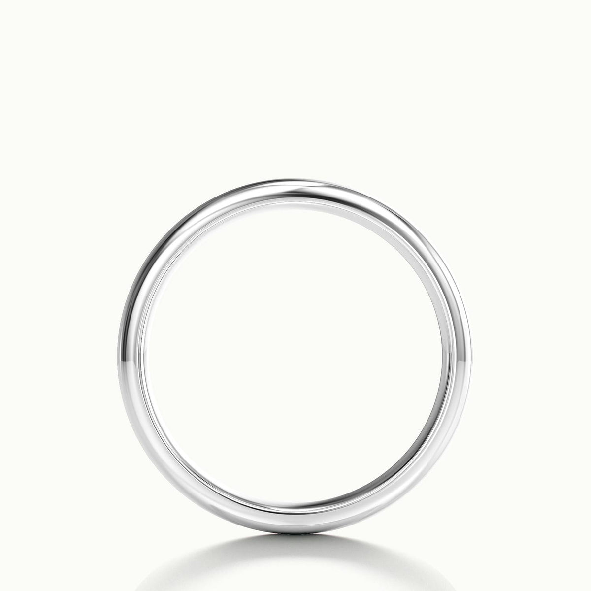 3.5mm Domed Comfort Fit Wedding Band in 10K White Gold