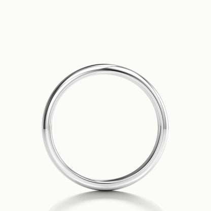 3.5mm Domed Comfort Fit Wedding Band in 10K White Gold