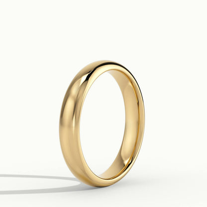 3.5mm Domed Comfort Fit Wedding Band in 10K Yellow Gold