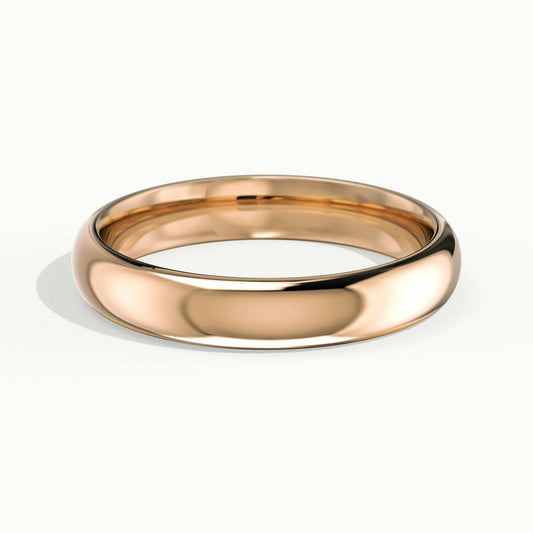 3.5mm Domed Comfort Fit Wedding Band in 14K Rose Gold