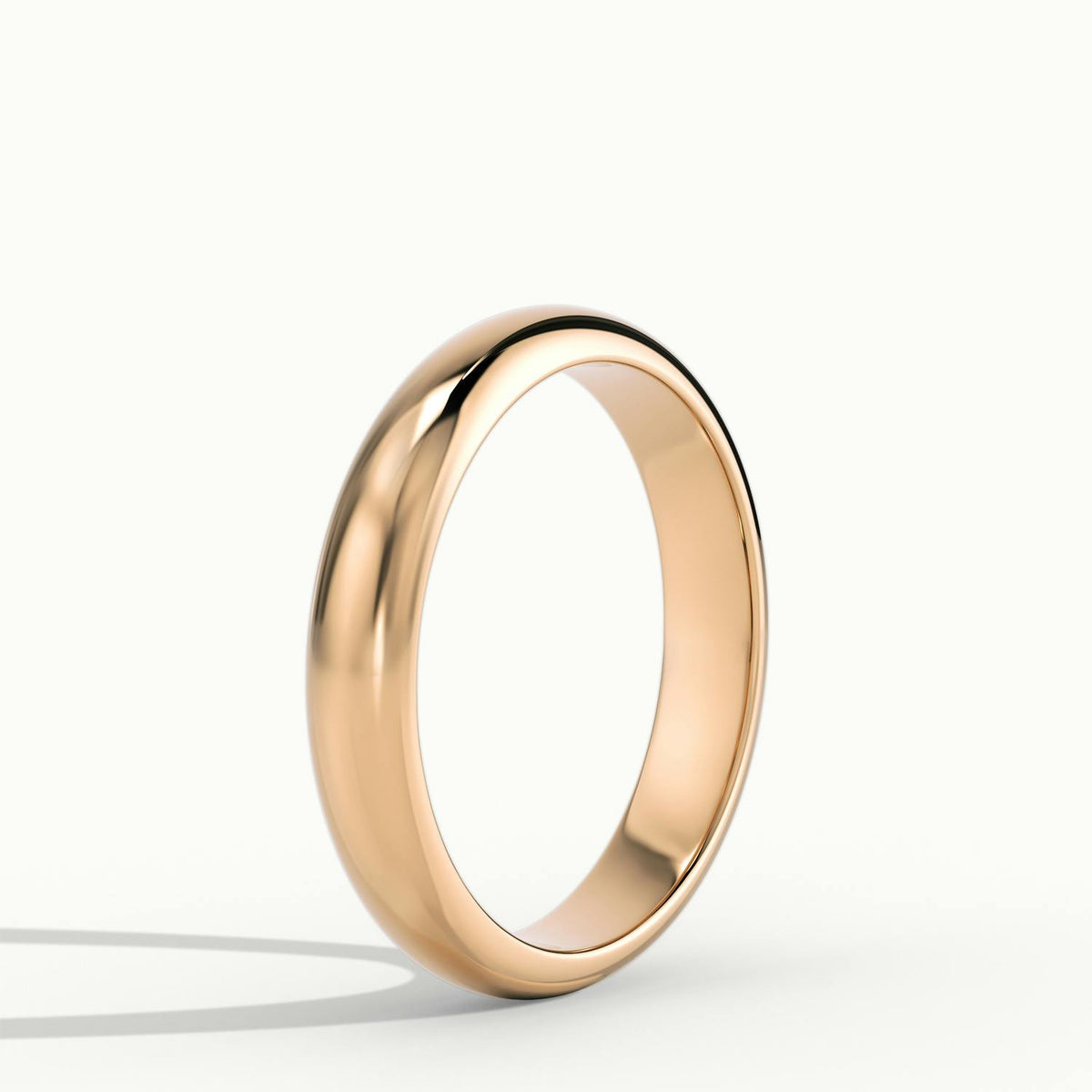 3.5mm Half Round D-Shape Wedding Band in 10K Rose Gold