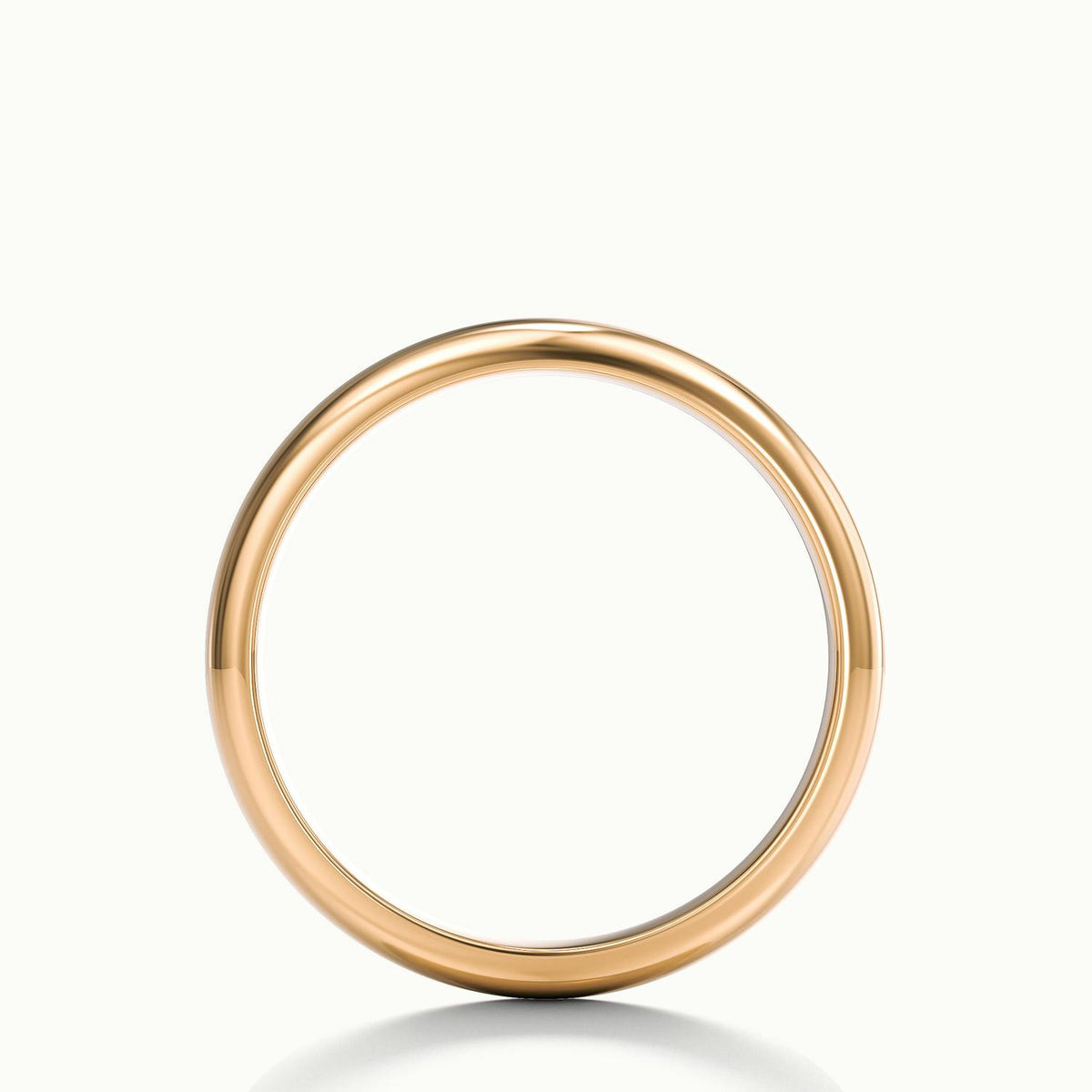 3.5mm Half Round D-Shape Wedding Band in 10K Rose Gold