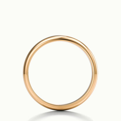 3.5mm Half Round D-Shape Wedding Band in 10K Rose Gold