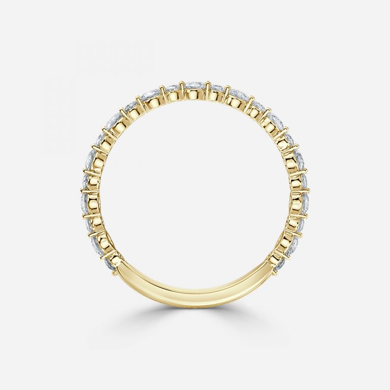 0.56ct Vintage Round Lab Grown Diamond Shared Prong Stackable Band In 14K Yellow Gold (US Size: 7.25)