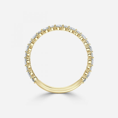 0.56ct Vintage Round Lab Grown Diamond Shared Prong Stackable Band In 14K Yellow Gold (US Size: 7.25)