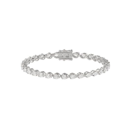 3-Prong Pear Fancy Bracelet 3.5 Carat Pear Lab Grown Diamond in Platinum