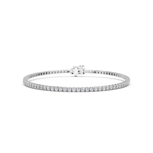 3.00ct Classic Round Lab Grown Diamond Tennis Bracelet In 14K White Gold