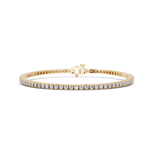 3.00ct Classic Round Lab Grown Diamond Tennis Bracelet In 14K Yellow Gold