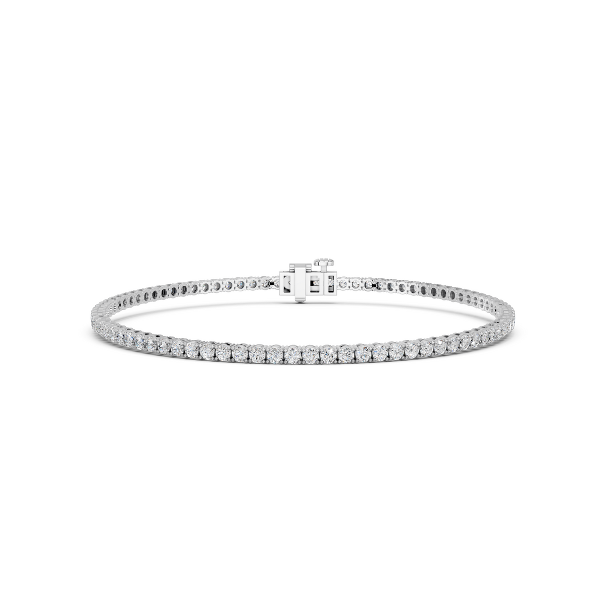 3.00ct Round Cut Lab Grown Diamond Tennis Bracelet In 14K White Gold