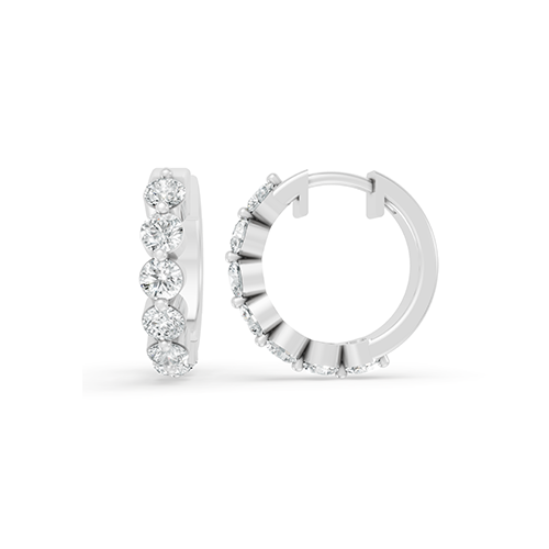 3.00ct Round Lab Grown Diamond Hoop Earrings In 14K White Gold
