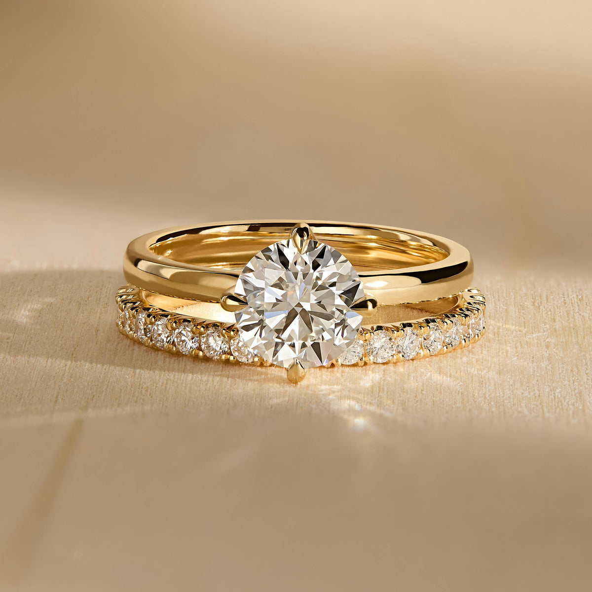 Kaia 3.5 Carat Round Lab Grown Diamond Solitaire Engagement Ring in 18K Yellow Gold - view 5