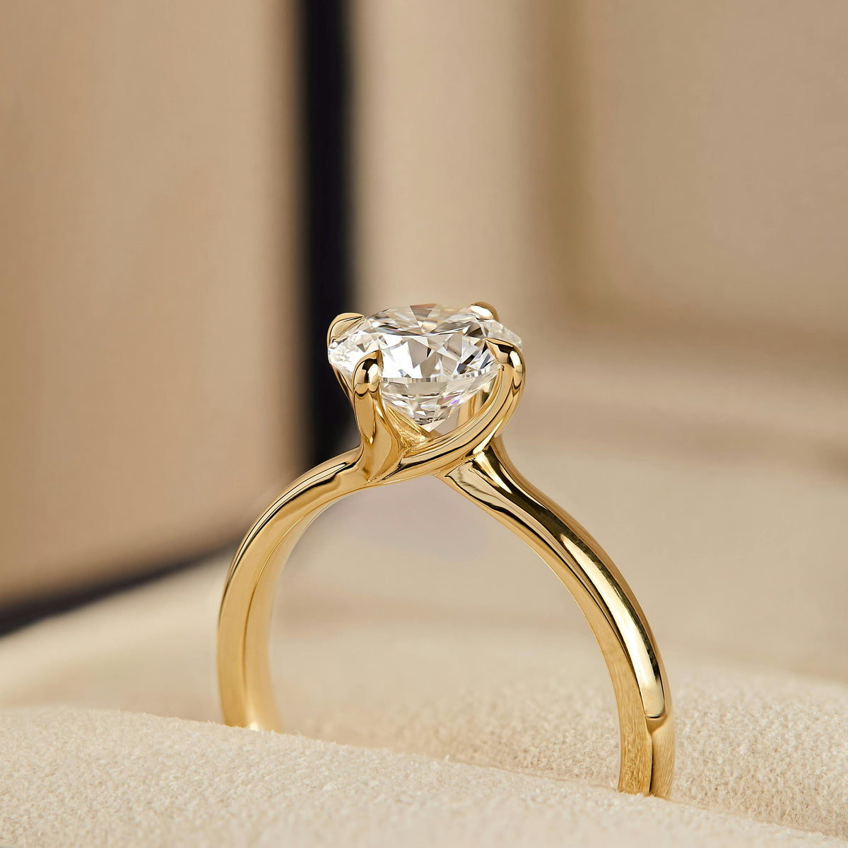Kaia 1.5 Carat Round Lab Grown Diamond Solitaire Engagement Ring in 14K Yellow Gold - view 6
