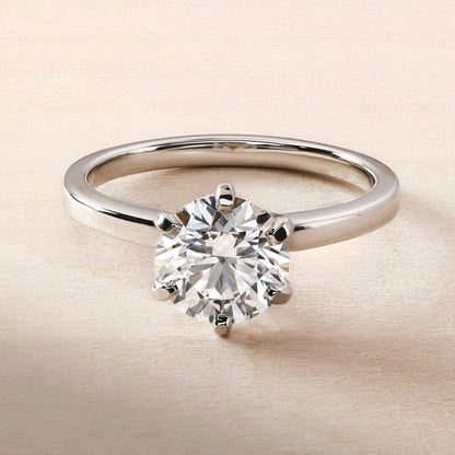 Iris 4 Carat Round Lab Grown Diamond Solitaire Engagement Ring in 925 Silver - view 5