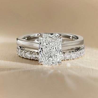 Mira 3.5 Carat Radiant Lab Grown Diamond Solitaire Engagement Ring in 925 Silver - view 5