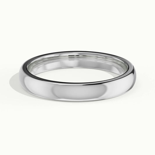 3mm Cushion Profile Wedding Band in 10K White Gold