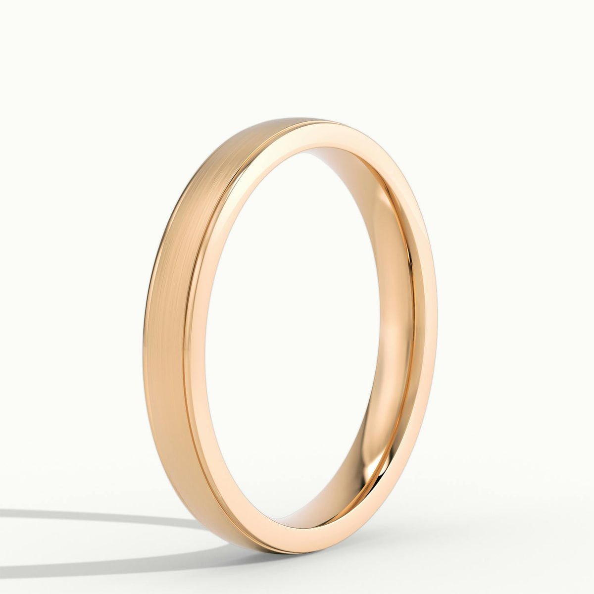 3mm Cut Down Edge Wedding Band in 14K Rose Gold