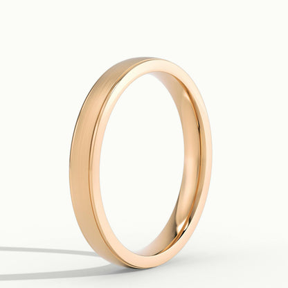 3mm Cut Down Edge Wedding Band in 14K Rose Gold